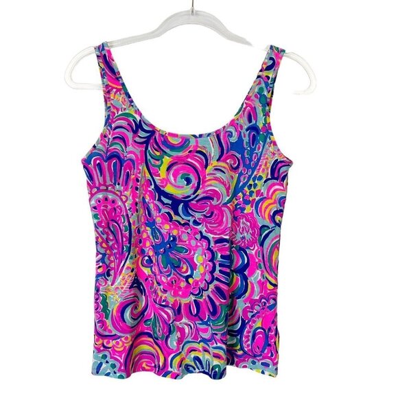 Lilly Pulitzer Kinsey Tank Top Womens Size XXS Sunshine Tropical - Picture 1 of 9